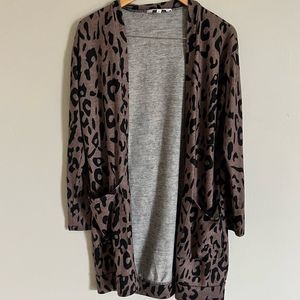 Medium Cheetah Print Long Cardigan